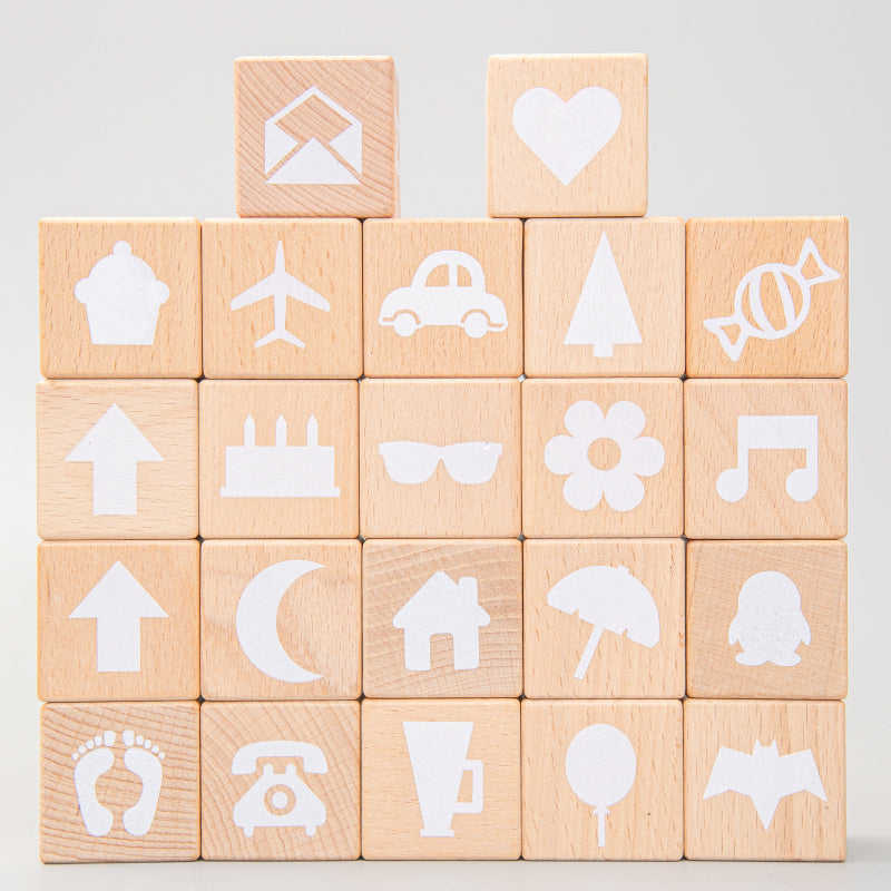Solid wood building blocks large particle educational toys