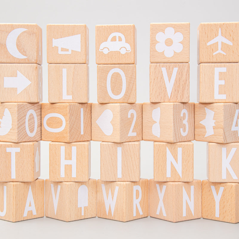 Solid wood building blocks large particle educational toys