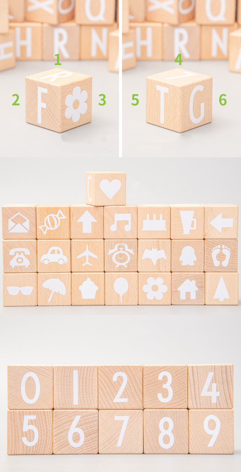 Solid wood building blocks large particle educational toys
