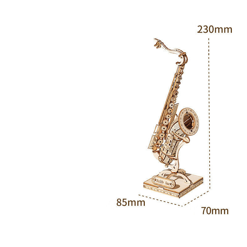 3D Three-dimensional Puzzle Wooden Musical Instrument Model Decompression DIY